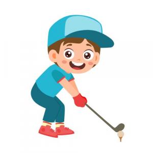 Graphic of boy playing golf