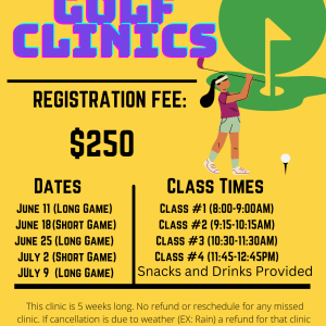 Junior Golf Clinic- Summer June/July 10:30-11:30
