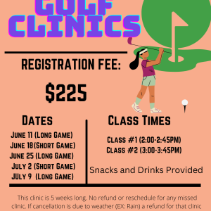 Junior Golf Clinic-Summer June/July 3:00-3:45