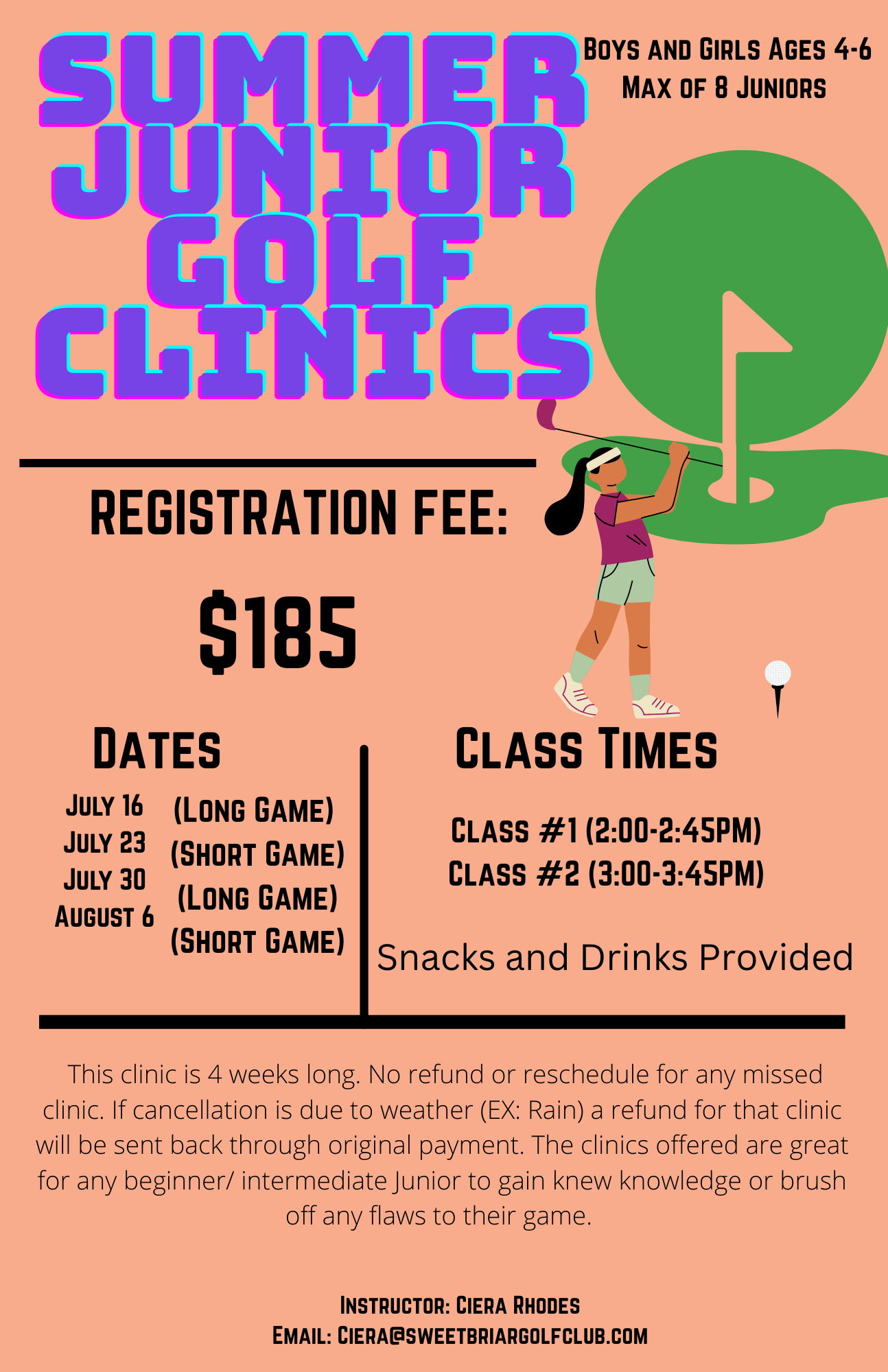 Junior Golf Clinic- Summer July/August 2:00-2:45