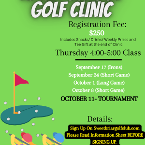 2026 Fall After School Golf Clinics- 4:00-5:00pm