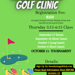 2026 Fall After School Golf Clinics- 5:15 PM - 6:15 PM